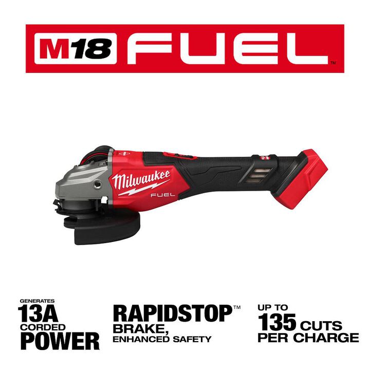 Milwaukee M18 FUEL 4-1/2 Inch-6 Inch Braking Grinder, Slide Switch (Bare Tool), large image number 3