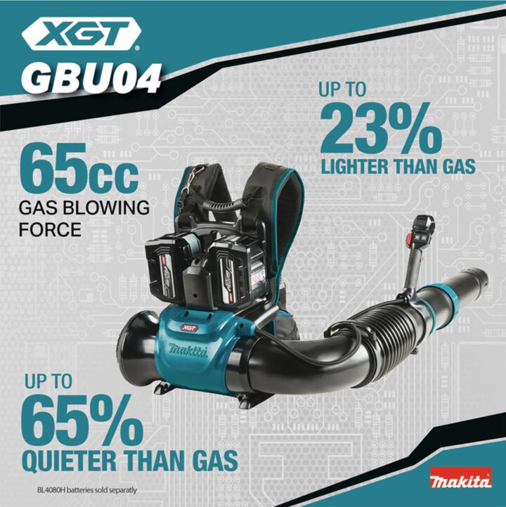 Makita 40V max XGT Brushless Backpack Blower Kit with Four 40V 8Ah Batteries, large image number 4