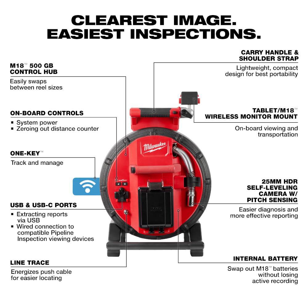 Milwaukee M18 100 Ft. Flexible Modular Pipeline Inspection System Kit, large image number 4