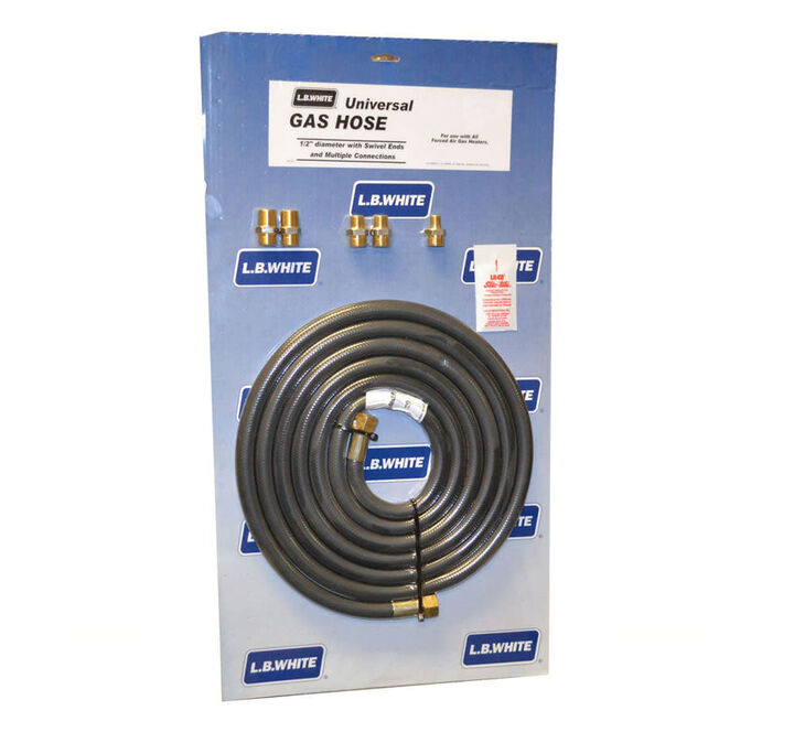 LB White 1/2 In. x 25 Ft. Universal Gas Hose Kit with 5 Adapters, large image number 0