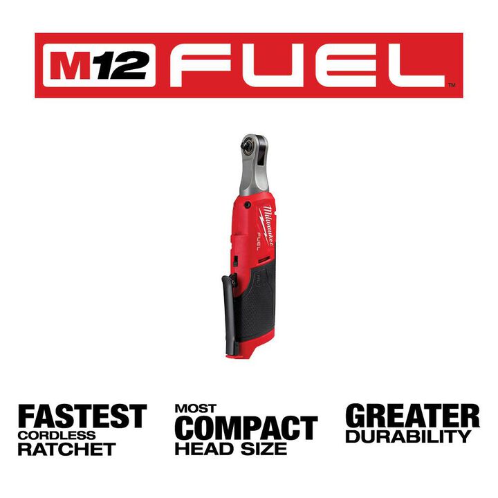 Milwaukee M12 FUEL 1/4inch High Speed Ratchet-Reconditioned (Bare Tool), large image number 1