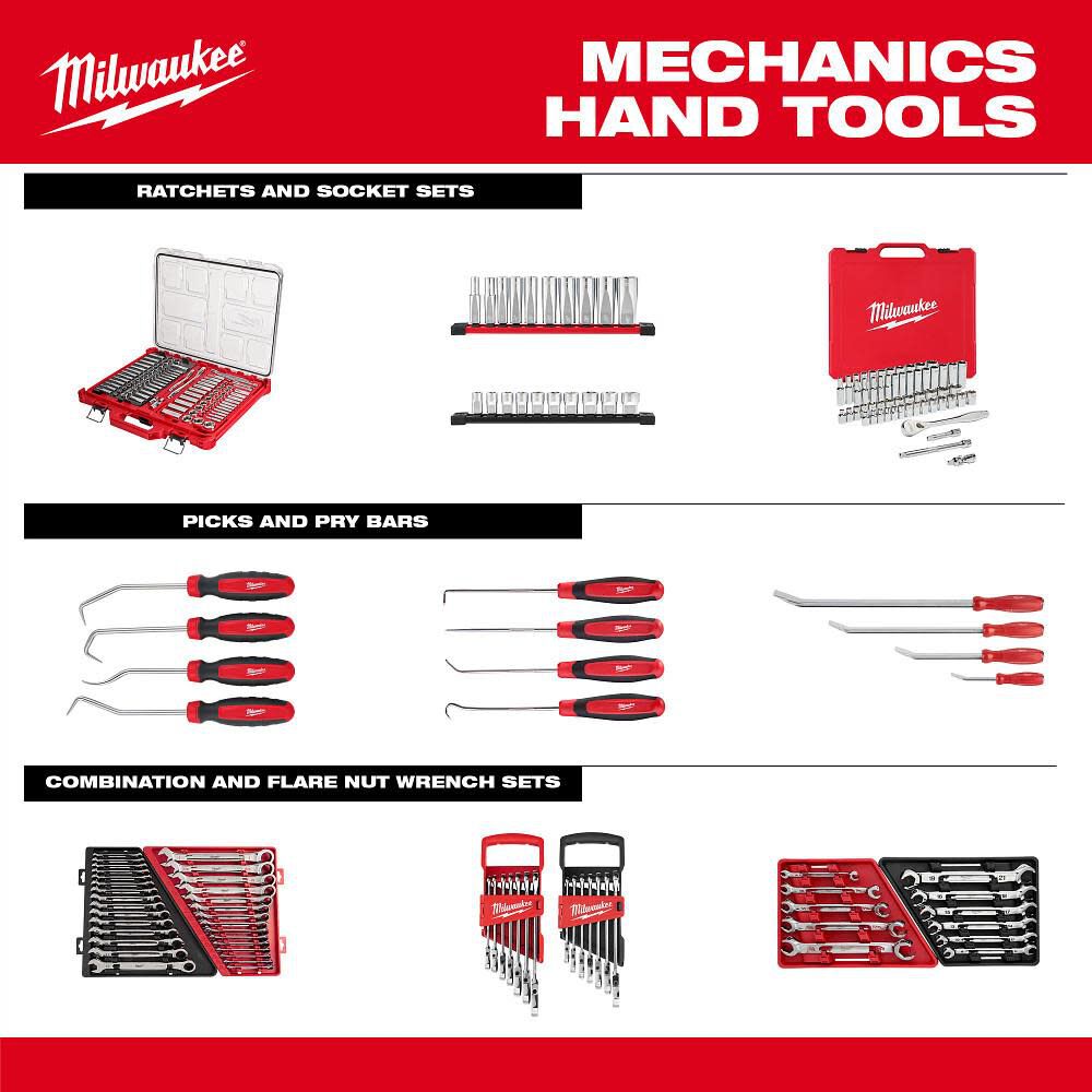 Milwaukee 1/4in & 3/8 106pc Ratchet and Socket Set in PACKOUT - SAE & Metric, large image number 10