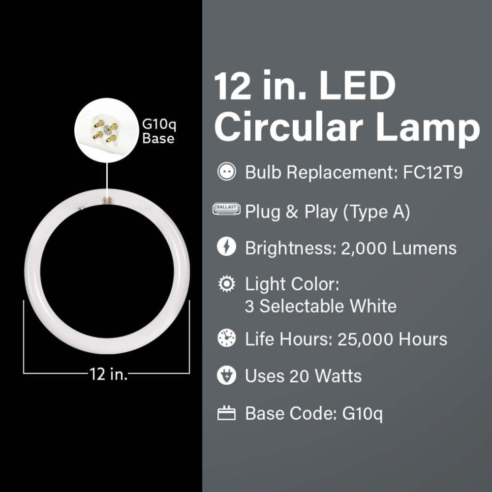 Feit Electric 12 Inch 20W 2000 Lumens T9 G10Q 4-Pin Circular LED Light White, large image number 7