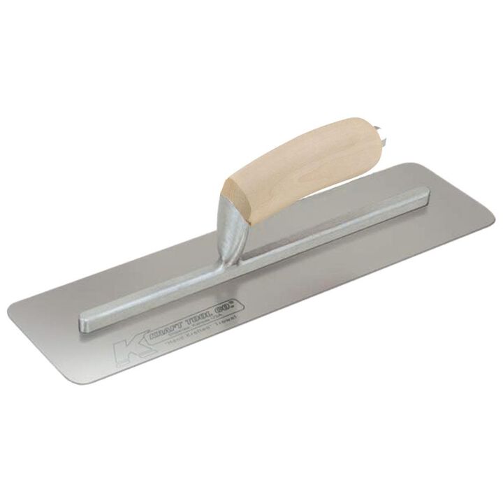 Kraft Tool Co 14 In. x 4 In. Carbon Steel Silo Trowel with Wood Handle
