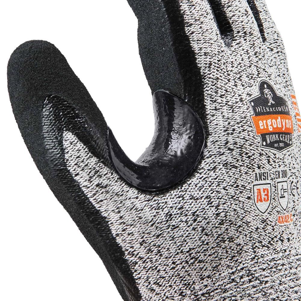 Ergodyne ProFlex 7031 Gloves ANSI A3 Nitrile Coated CR 2X Gray, large image number 4