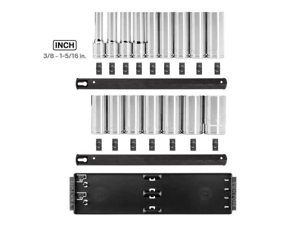 Tekton 1/2 Inch Deep 12 Point Socket Set, 16 Piece (3/8 - 1-5/16 Inch), large image number 2