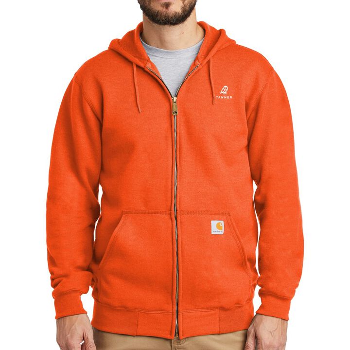 Carhartt Marquette Full-Zip Hooded Sweatshirt Orange Large, large image number 1