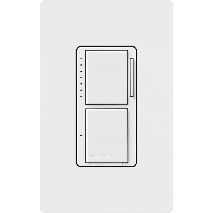Lutron Maestro LED+ 120V 75W Gloss White Dual Control Tap Dimmer Switch