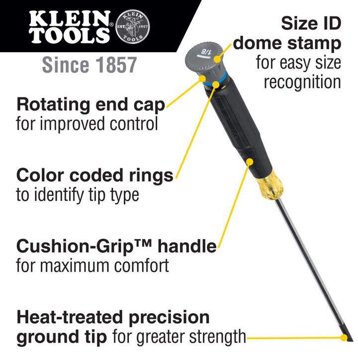 Klein Tools #00 Phillips Precision Screwdriver, large image number 1