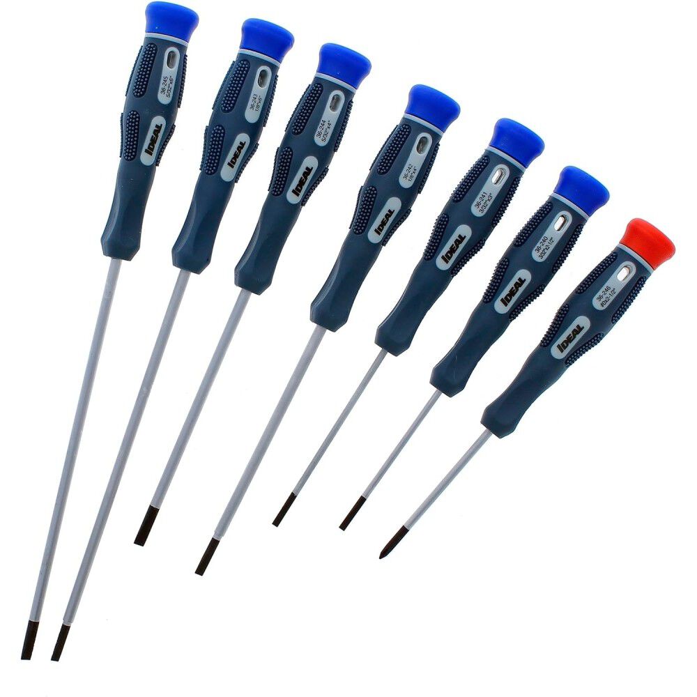 Ideal Industries 7-Piece Hole Phillips and Cabinet Tip Electronic Screwdrivers Set, large image number 1
