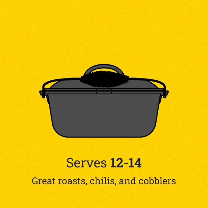Lodge Cast Iron 9 Qt 12 7/8 Inch Black Cast Iron Camp Dutch Oven, large image number 4