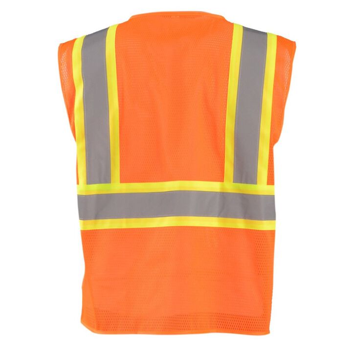 Occunomix Zipper Safety Vest Orange High Visibility Mesh Standard 5X, large image number 1
