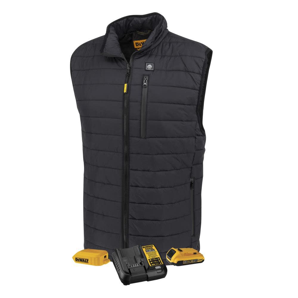 DEWALT Mens Heated Puffer Vest, Black, XL, large image number 1
