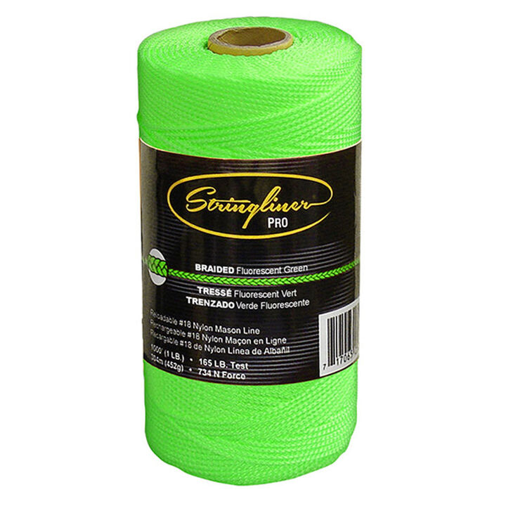 Stringliner #18 Construction Replacement Roll Braided Fluorescent Green 1000 ft