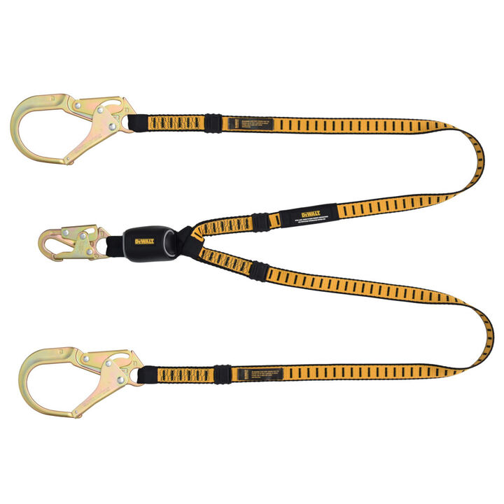 DEWALT 6 ft External Energy Absorber Twin Leg Lanyard with Snap Hook