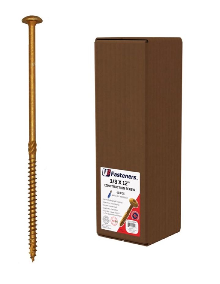 U2 Fasteners Construction Screw 3/8 Inch X 12 Inch, 300ct