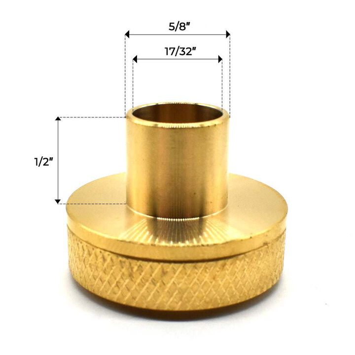 Big Horn 5/8 Inch Brass Router Template Guide with Lock Nut, large image number 1
