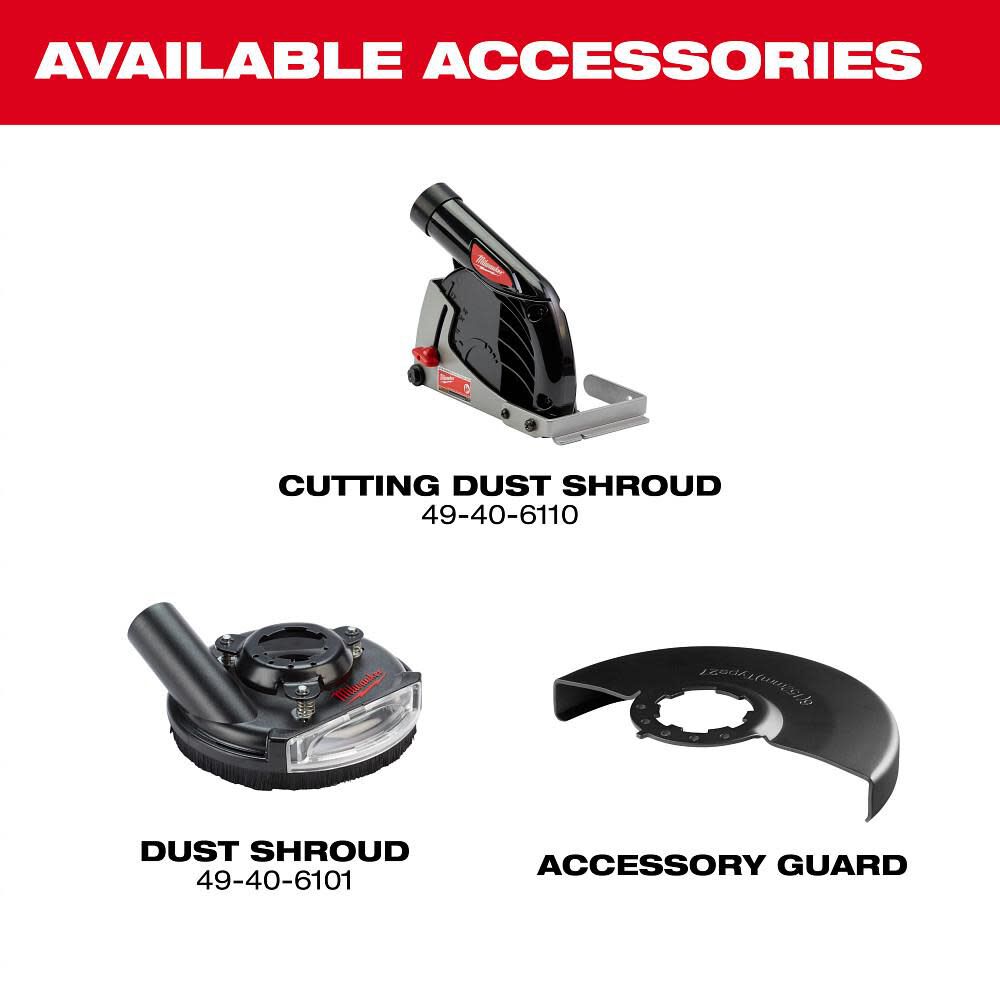 Milwaukee M18 FUEL 4-1/2 Inch-6 Inch Braking Grinder, Slide Switch (Bare Tool), large image number 11