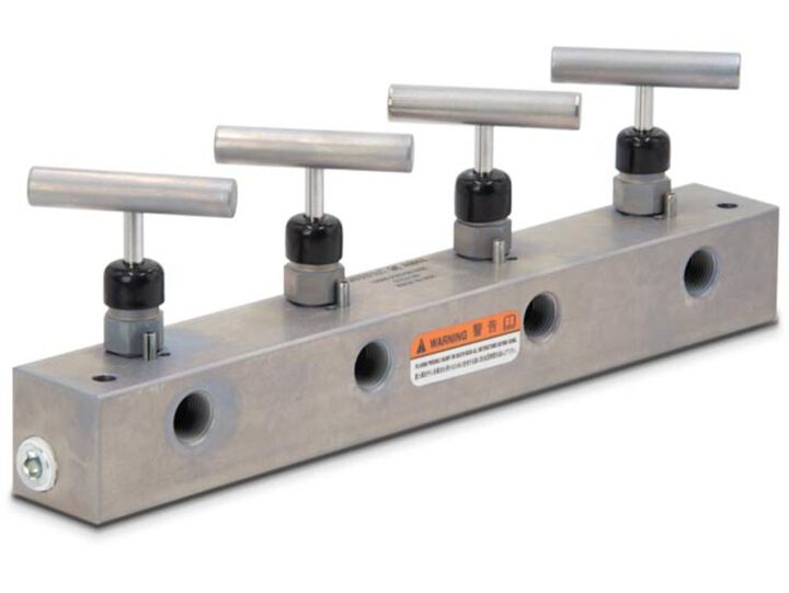 Enerpac 3/8 Inch NPTF 4-Way 9-Port Hydraulic Manifold