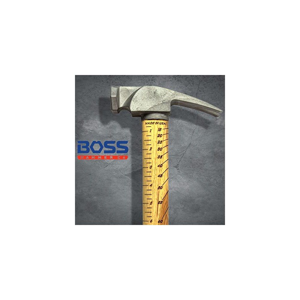 Boss Hammers 14oz Titanium Head Smooth Face Hammer with Hickory Handle, large image number 6