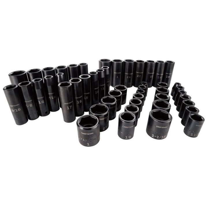 CRAFTSMAN 1/2-in SAE/Metric Impact Socket Set, 48pc