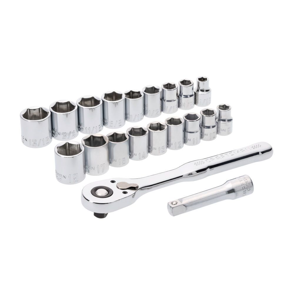 CRAFTSMAN 3/8 Inch Drive Metric/SAE Mechanics Tool Set 20 Pieces, large image number 8