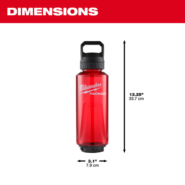 Milwaukee PACKOUT 34 Oz Bottle with Chug Lid, Red, large image number 7