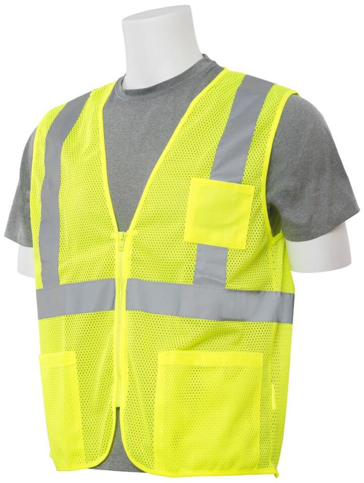 Delta Plus S363P Class 2 Mesh Hi Vis Lime Safety Vest with 4 Pockets, 4X, large image number 2