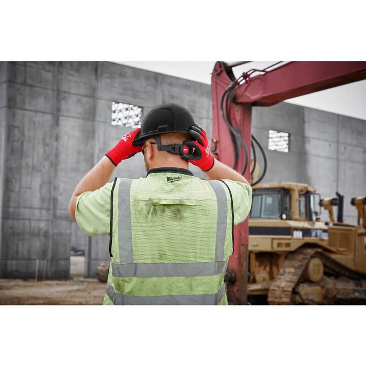 Milwaukee Green Front Brim Hard Hat with 6pt Ratcheting Suspension Type 1 Class E & BOLT USB Cooling Fan Bundle, large image number 5
