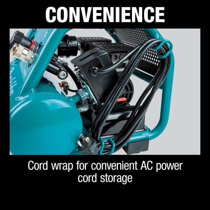 Makita 1 Gallon Compact Air Compressor & 18 Gauge Brad Nailer Combo Kit, large image number 5
