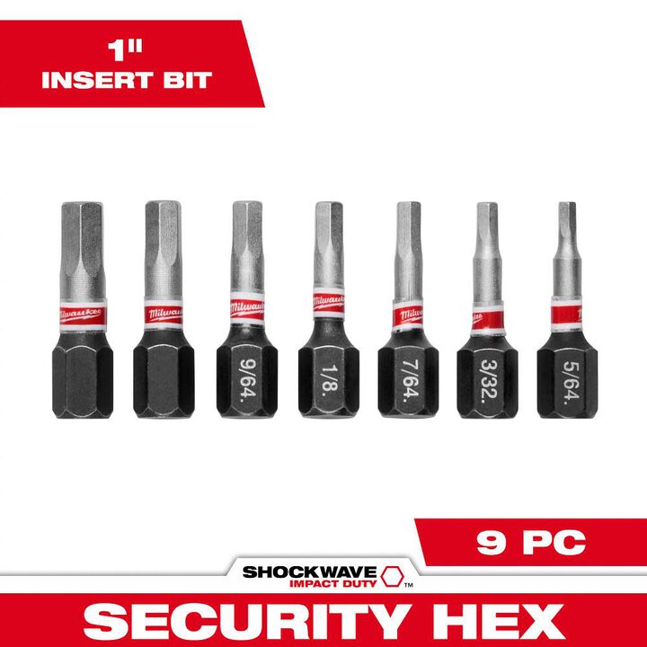 Milwaukee 7-Piece SHOCKWAVE Impact Hex Security Insert Bit Set 3PK