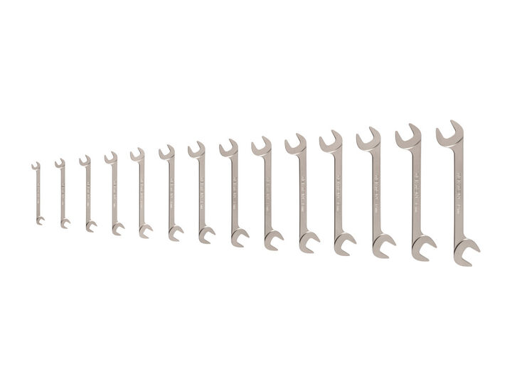 Tekton Angle Head Open End Wrench Set, 14-Piece (6-19 mm)