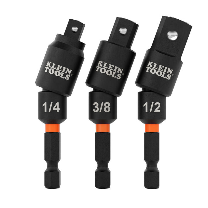Klein Tools Swivel Impact Driver Socket Adapter Set, 3 Pieces