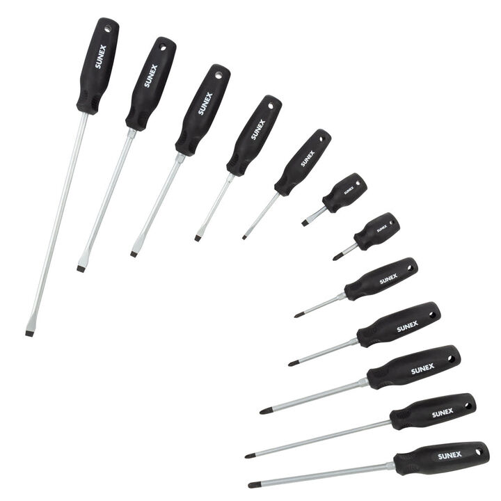 Sunex Phillips and Slotted Magnetic Screwdriver Set 12 Pieces
