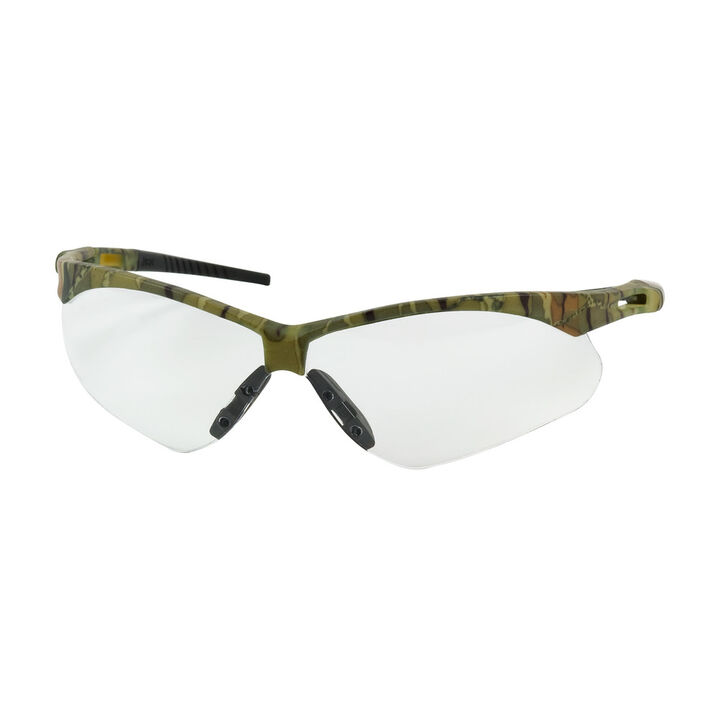 Protective Industrial Products Anser Semi-Rimless Safety Glasses with Camouflage Frame Clear Lens and Anti-Scratch Coating Including Neck Cord
