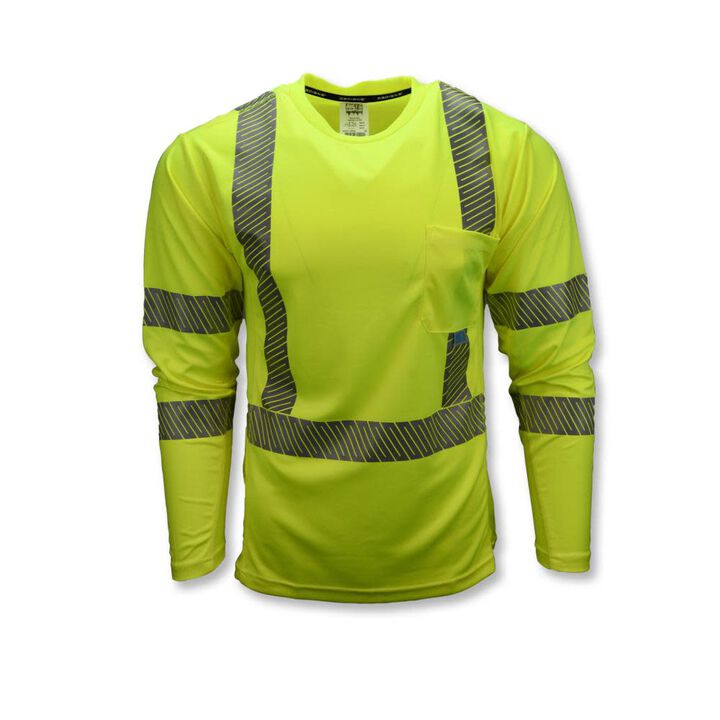 Radians Cooling & Wicking Long Sleeve T Shirt Class 3 Hi Viz Green 4X