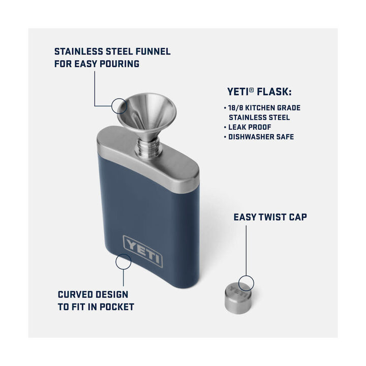 YETI 7 Oz Flask with Funnel Black, large image number 11