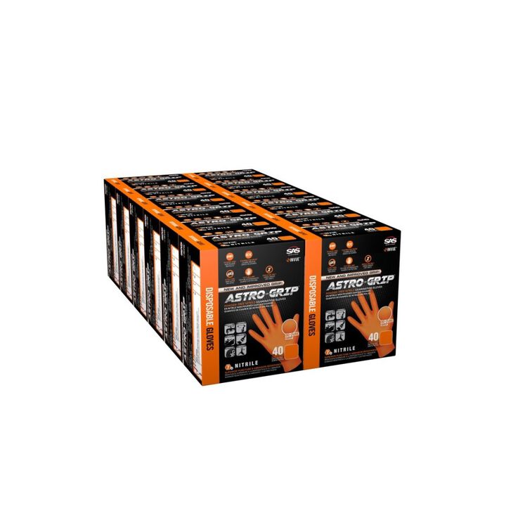 SAS Safety Nitrile Disposable Gloves, Orange, X-Large 40ct, large image number 5