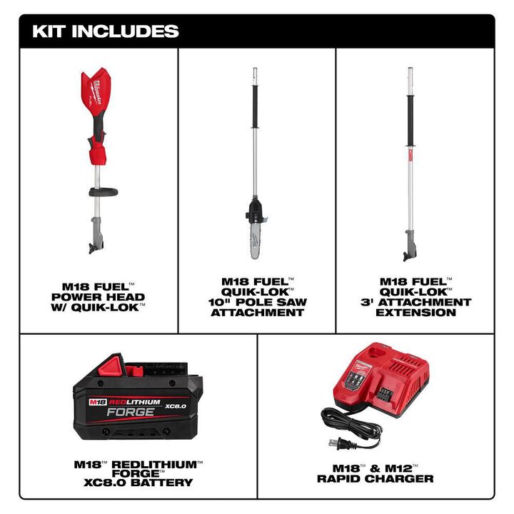 Milwaukee M18 FUEL Pole Saw with QUIK-LOK Kit, large image number 5