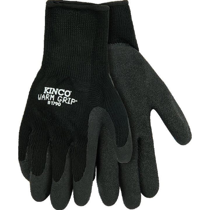 Kinco Black Acrylic Thermal Knit & Latex Palm Glove Large
