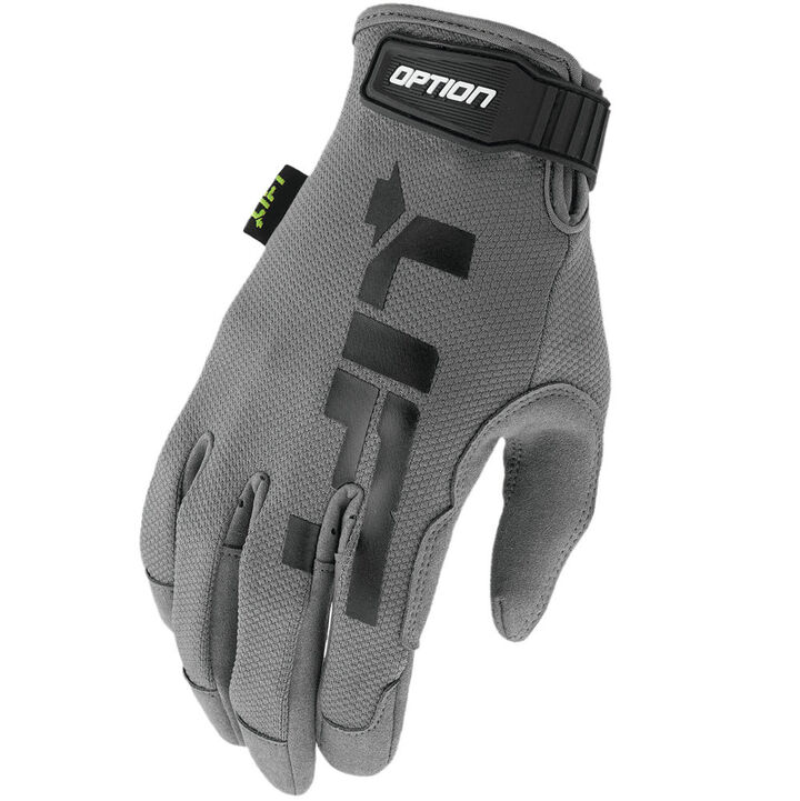 Lift Safety Gloves Synthetic Leather Option with Air Mesh Medium Gray