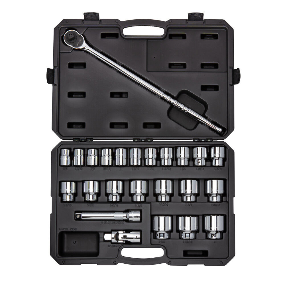 Tekton 3/4 Inch 12 Point Socket and Ratchet Set Case, 24 Pieces (3/4-2 Inch), large image number 2