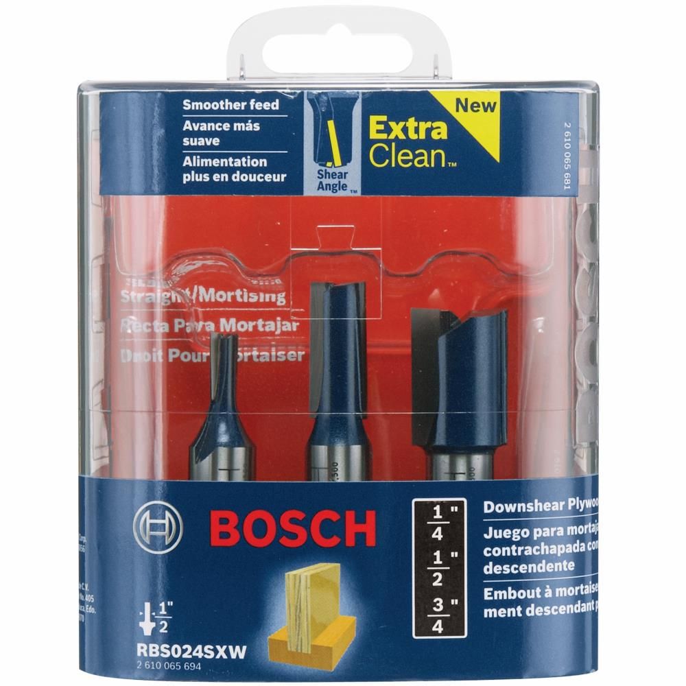Bosch Carbide Tipped Down Shear Plywood Mortising Router Bit Set 3pc, large image number 2