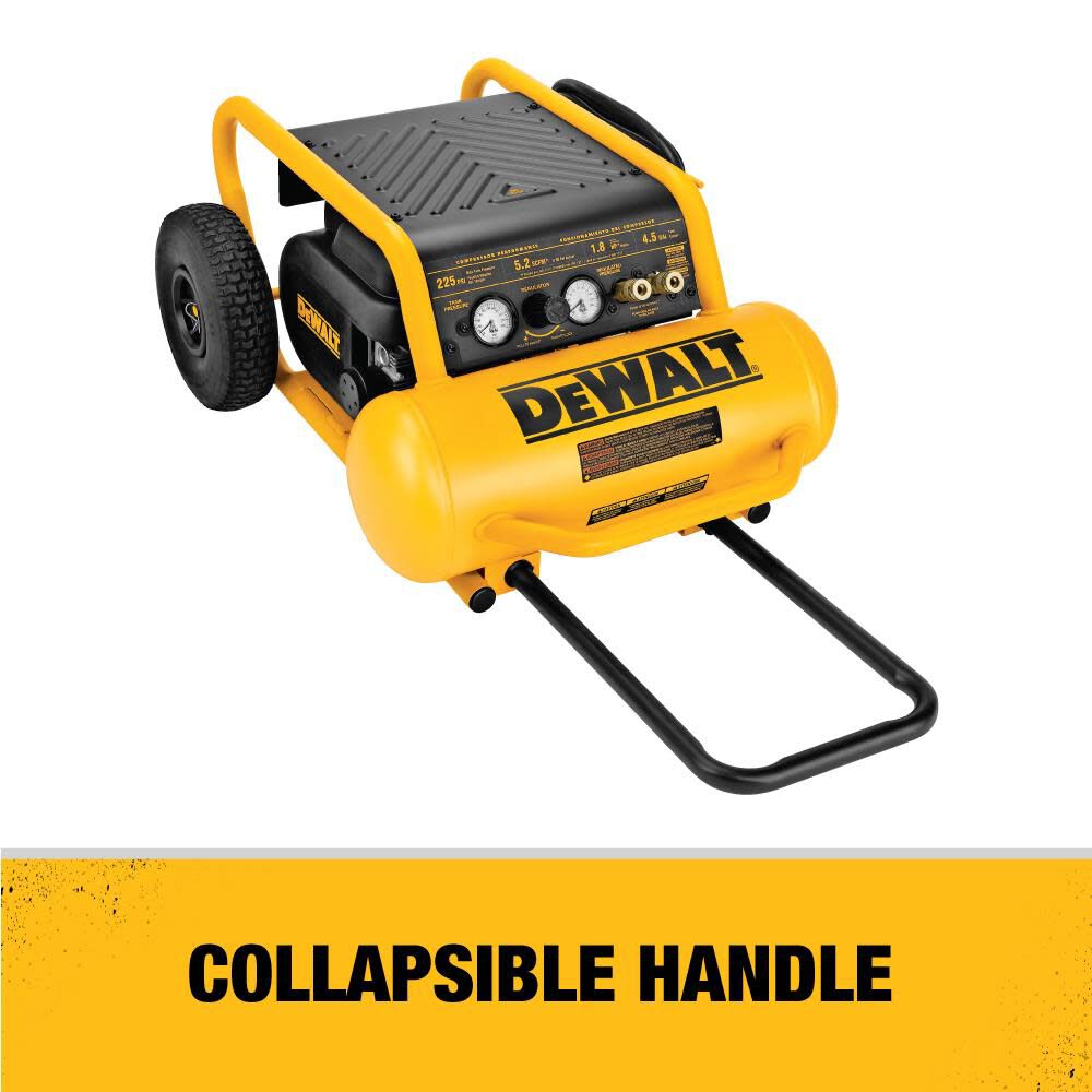 DEWALT HEAVY-DUTY 200PSI 4.5 GALLON ELECTRIC WHEELED COMPRESSOR (D55146), large image number 4