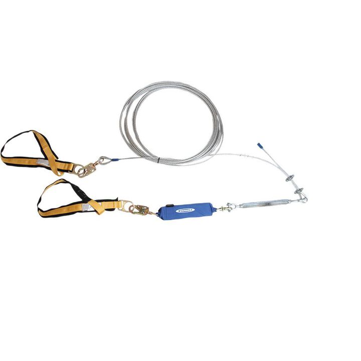 Werner 60 Ft. 2-Man Cable Horizontal Lifeline System Cross-Arm Strap