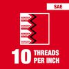 Milwaukee 3/4 in -10 NC 1-7/16 in  Hex Threading Die, small image number 2