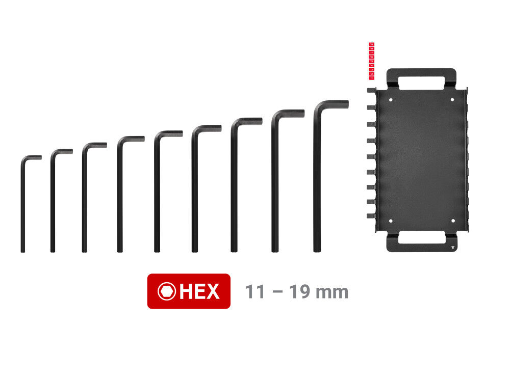 Tekton Flat End Hex L-Key Set with Rack, 9 Piece (11-19 mm), large image number 2