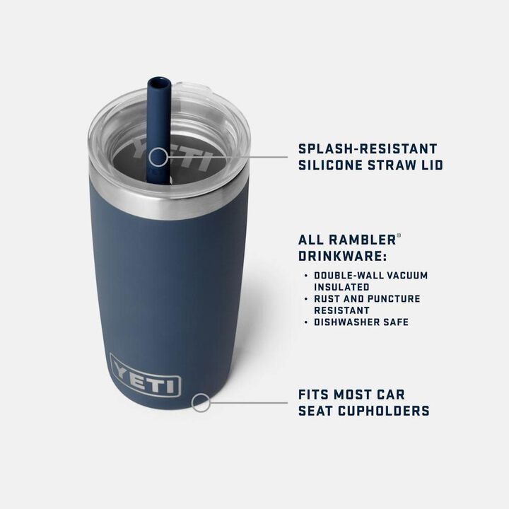 YETI Rambler Jr 10 Oz Tumbler with Silicone Straw Lid Rescue Red, large image number 3