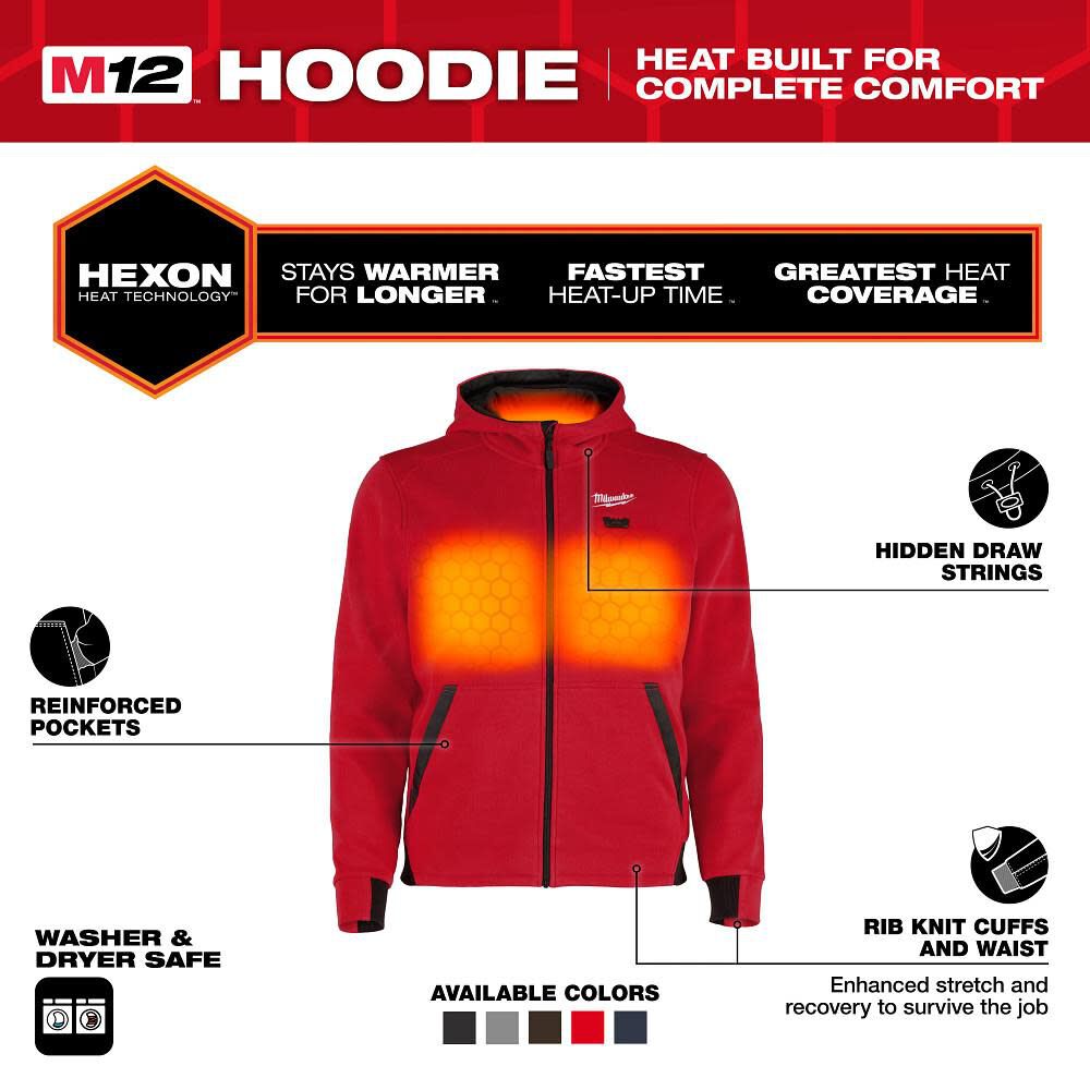 Milwaukee M12 Heated Hoodie with Heated Gear Power Source with App Control, large image number 2