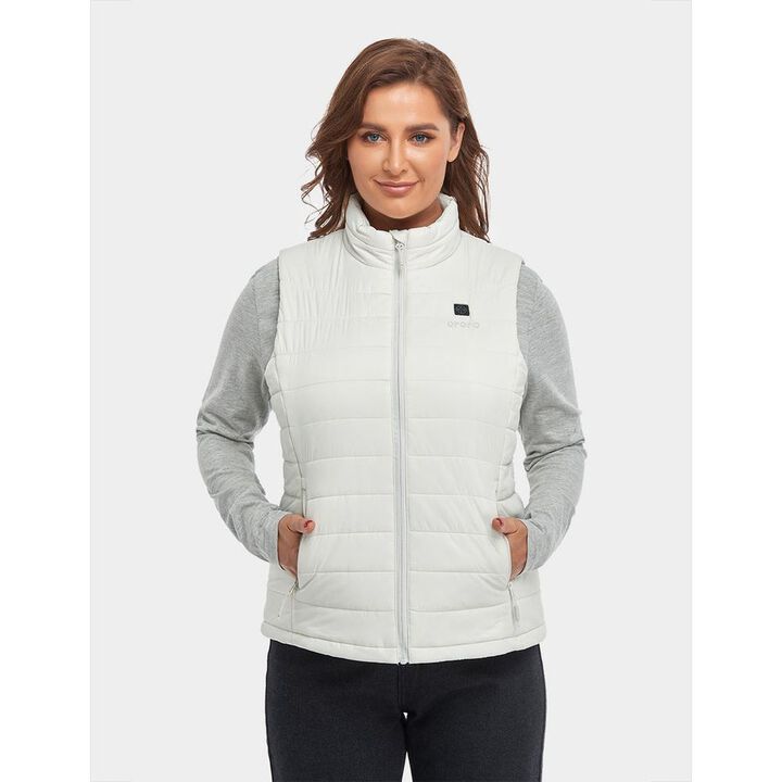 ORORO Womens Off-White Classic Heated Vest Kit Medium, large image number 3